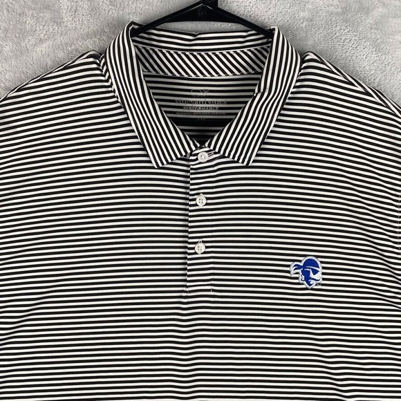 Seton Hall Pirates Polo Mens XXL Black White Vineyard Vines Performance Shirt - Picture 3 of 10